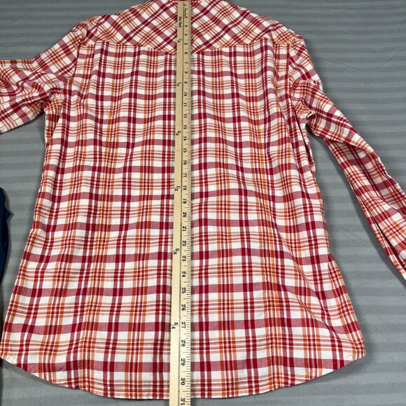 True Religion Shirt Mens Large Western Pearl Snap Long Sleeve Plaid Cotton Cuff - Picture 15 of 16